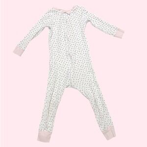 EUC TBBC rosebud print Footless zip up one piece pajamas size 3t